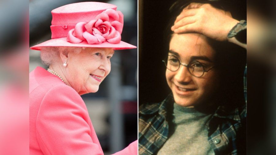 Die Queen und Harry Potter (Daniel Radcliffe in der Verfilmung von "Harry Potter und der Stein der Weisen) auf einer Münze. (smi/spot)