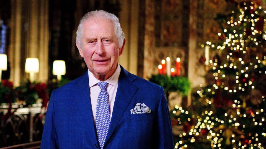 König Charles bei seiner Weihnachtsansprache. (hub/spot)