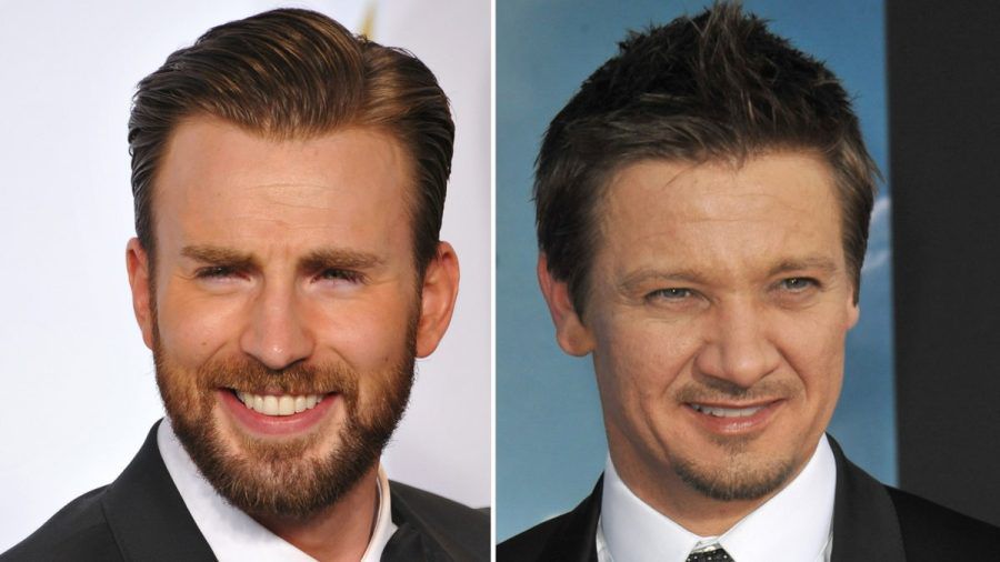 Chris Evans (l.) scherzt mit Jeremy Renner über seinen dramatischen Unfall. (ili/spot)