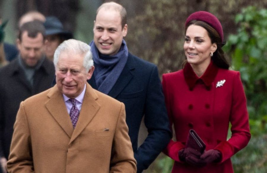 Prince Charles with William and Catherine at Church Dec 2018 - Getty BangShowbiz