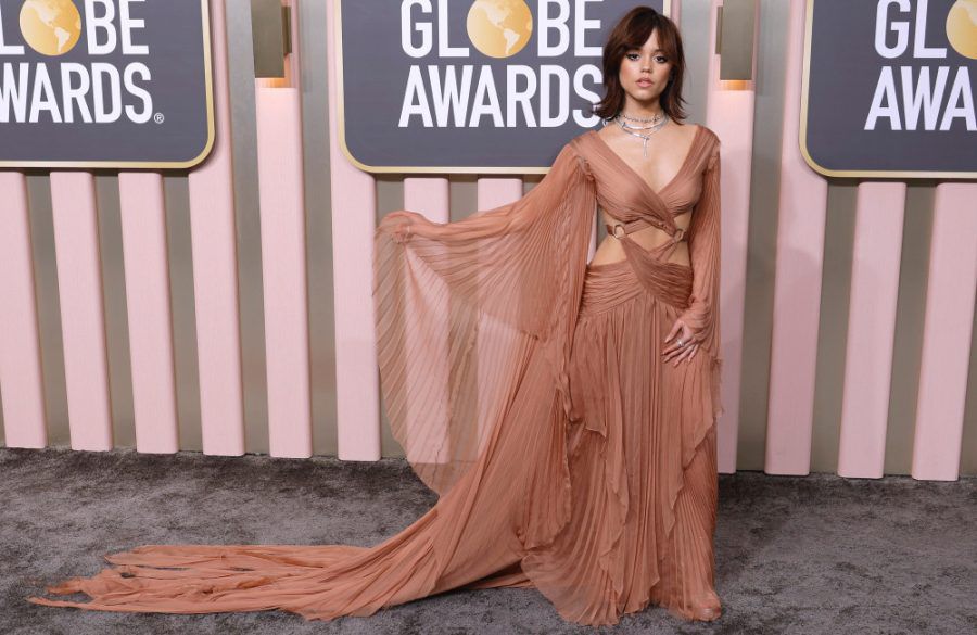 Jenna Ortega at the 80th Golden Globe Awards Beverly Hills Jan 2023 - Getty BangShowbiz