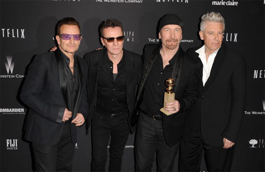 Bono with U2 bandmates - JAN 14 - Golden Globes after-party, Splash BangShowbiz