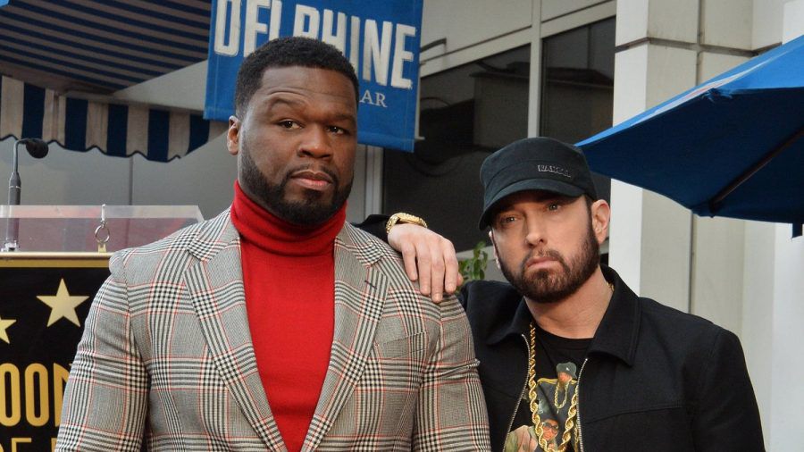 Haben gemeinsam offenbar Großes vor: Rapper 50 Cent (li.) und Kollege Eminem. (stk/spot)