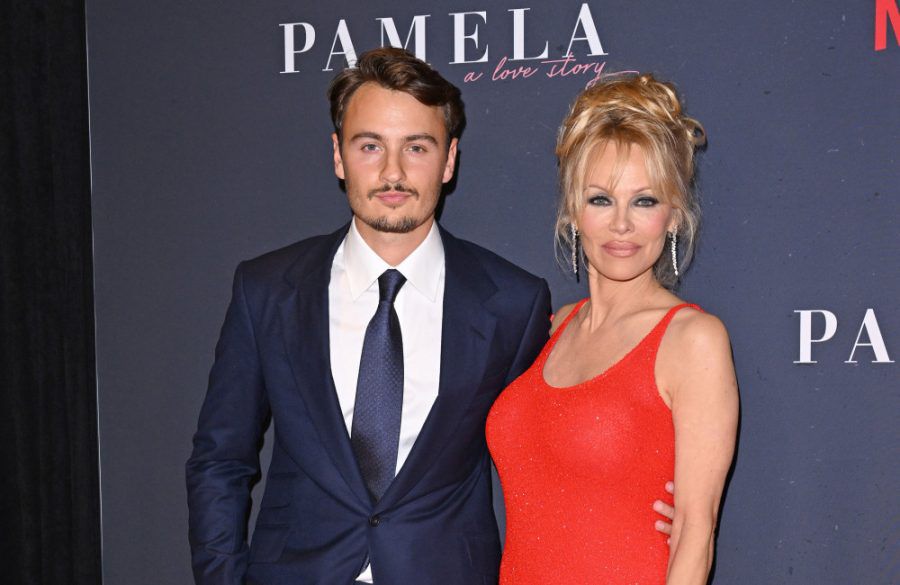 Brandon Thomas Lee and Pamela Anderson  - January 2023 - Pamela, a love story premiere - LA -Getty BangShowbiz