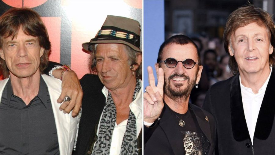 Werden Ringo Starr und Paul McCartney (re.) auf einem neuen Album der Rolling Stones zu hören sein? (lau/spot)