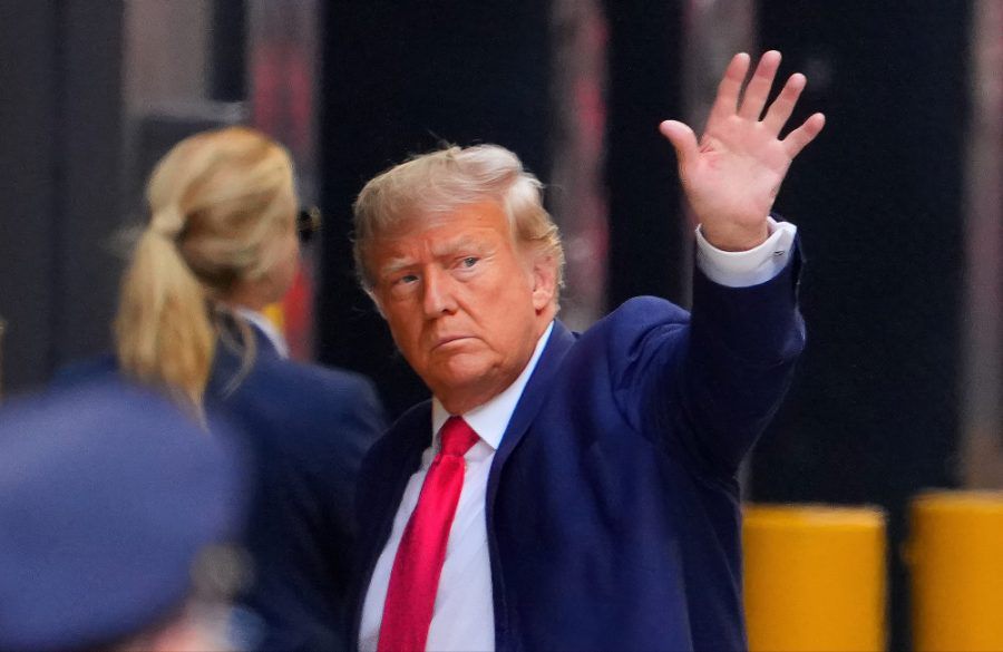 Donald Trump arrives at Trump Tower April 2023 - Getty BangShowbiz