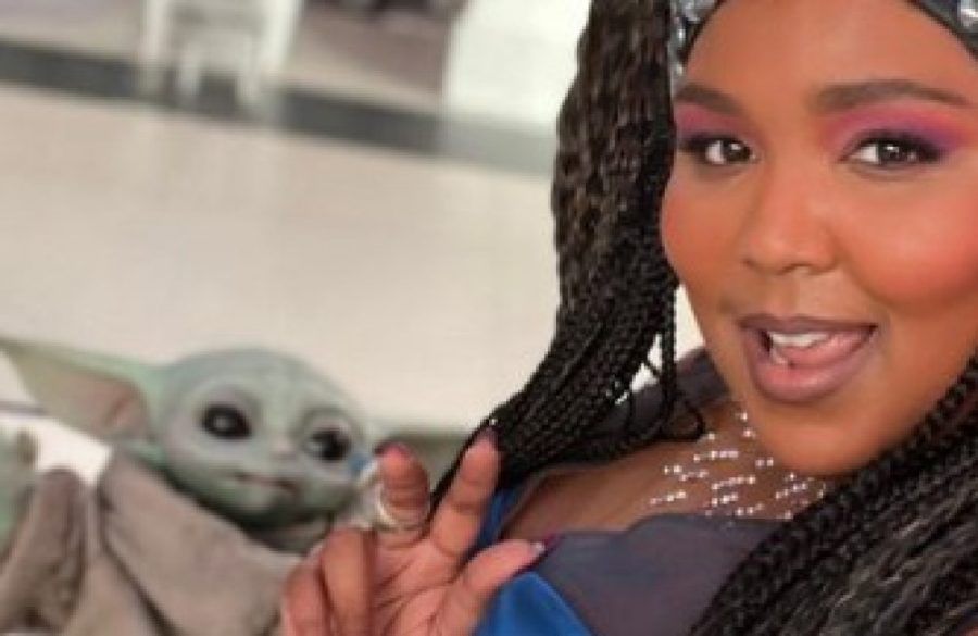 Lizzo and Baby Yoda on set of The Mandalorian - Instagram 2023 BangShowbiz