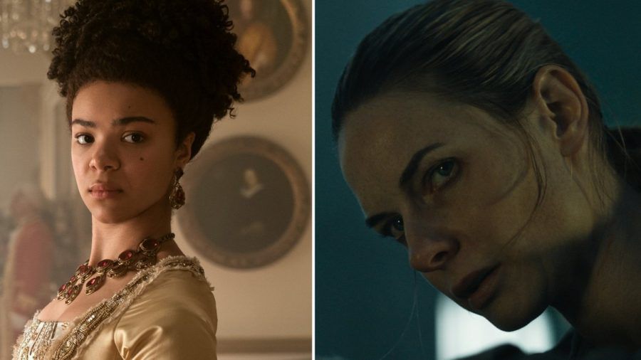 "Queen Charlotte: Eine Bridgerton-Geschichte" (li.) und "Silo" gehören zu den mit Spannung erwarteten Serien im Mai. (aha/spot)