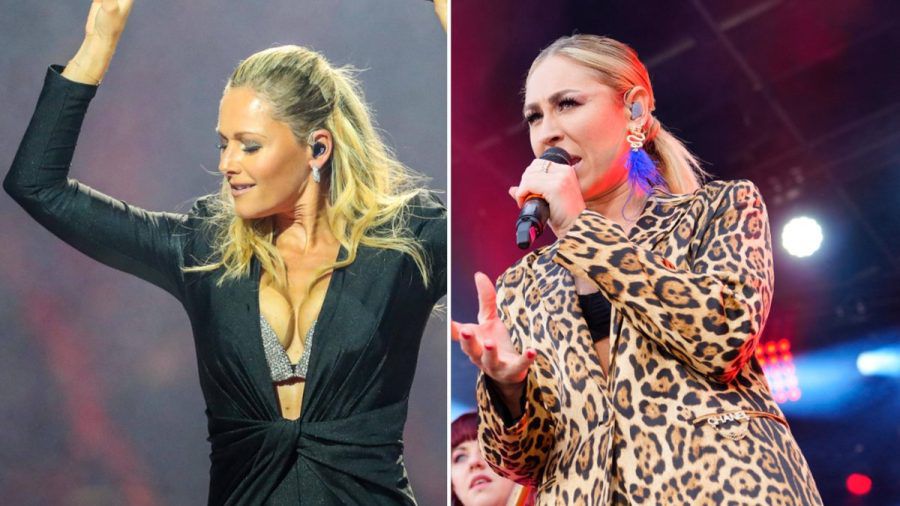 Linda Teodosiu (r.) ist Backgroundsängerin bei Helene Fischer. (wue/spot)