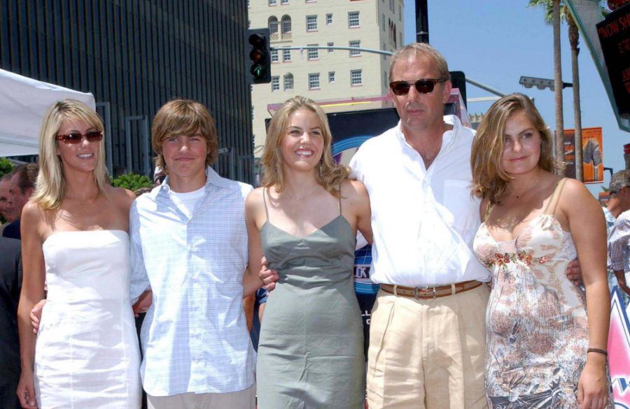 Kevin Costner, Christine Baumgartner and children - Hollywood Walk of Fame - 2003 - AVALON BangShowbiz