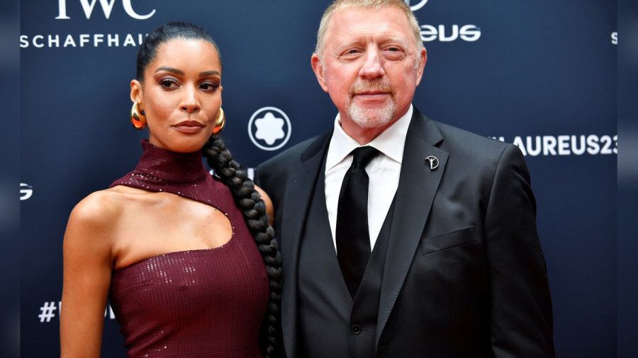 Eleganter Auftritt: Ex-Tennis-Held Boris Becker (55) mit Freundin Lilian (33) bei den Laureus Sports Awards in Paris (sb/spot)