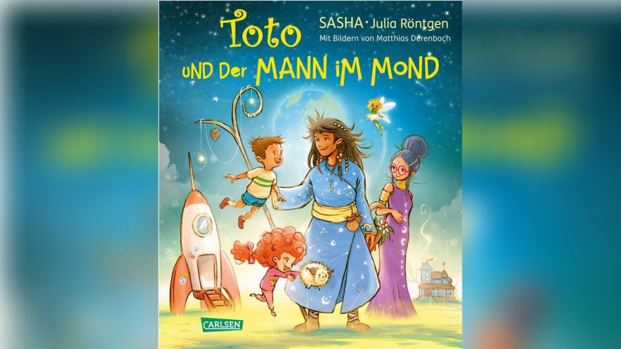 In dem Buch fliegt der kleine Toto zusammen mit seiner Freundin Mimi zum Mond. Die Illustrationen stammen von Matthias Derenbach. (ae/spot)