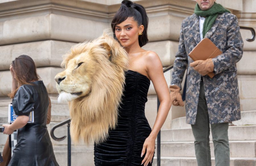 Kylie Jenner - Lions Head Dress - Paris Fashion Week 2023 - Getty BangShowbiz