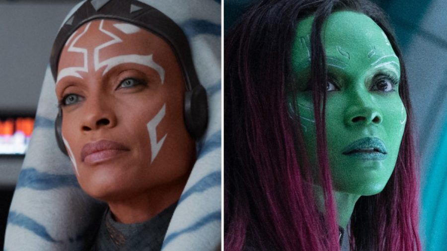 Rosario Dawson (l.) in "Ahsoka", Zoe Saldana in "Guardians of the Galaxy Vol. 3". (lau/spot)