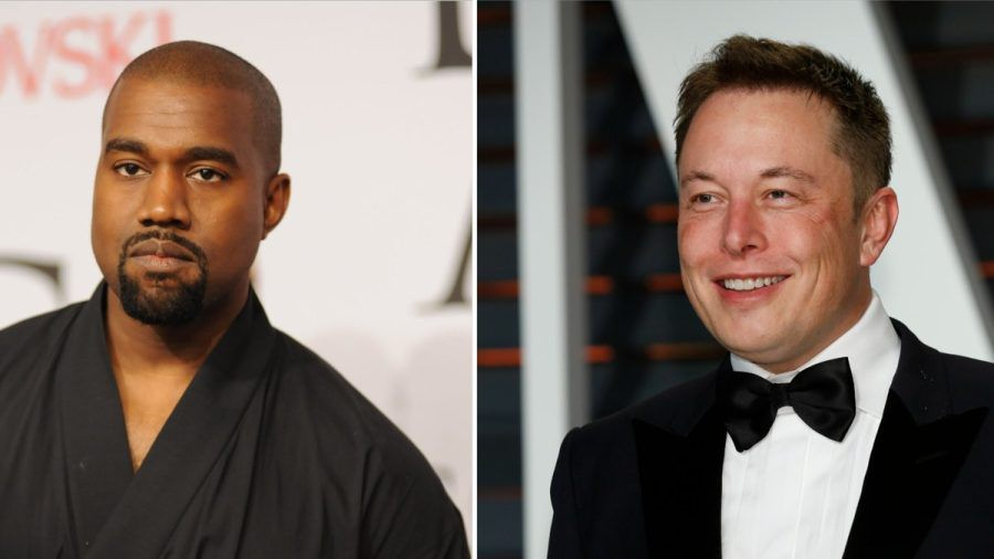 Elon Musk (r.) stellt das X-Konto - früher Twitter - von Kanye West wieder her. (ili/spot)