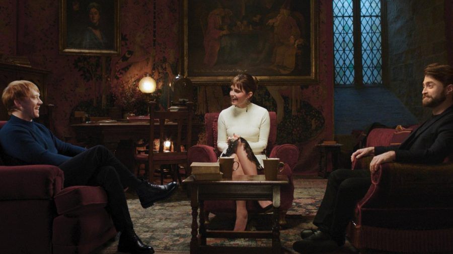 Zurück in Hogwarts: Rupert Grint (l.), Emma Watson und Daniel Radcliffe. (smi/spot)