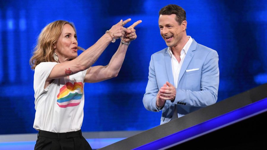 "Gefragt - Gejagt: Quiz-Marathon mit Alexander Bommes": Sonntagskrimi-Star Anneke Kim Sarnau gibt als Kandidatin alles. (ili/spot)
