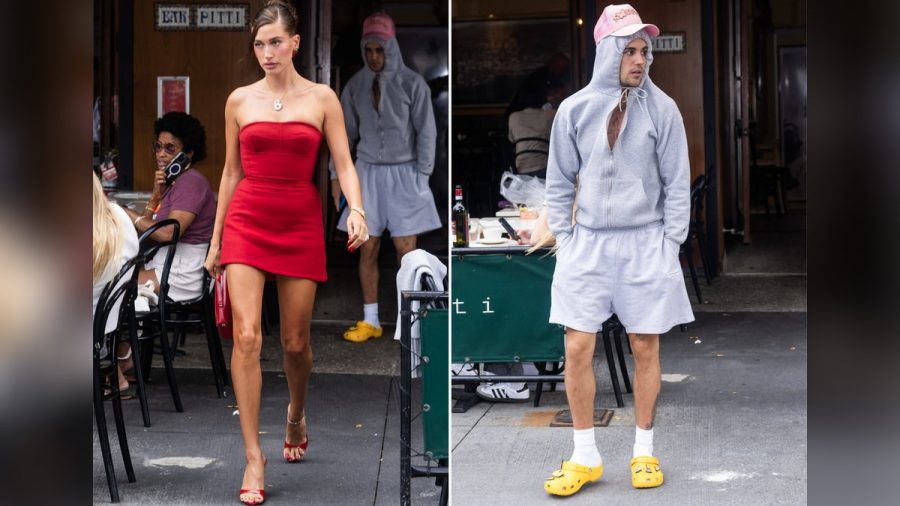 Ungleiches Paar: Während sich Hailey Bieber herausputzte, kam Ehemann Justin im Jogginganzug zu ihrem Event. (ncz/spot)