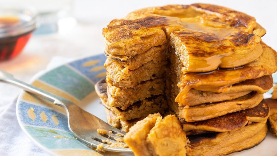 Zergehen im Mund: Süße Pancakes aus Süßkartoffeln. (aha/spot)