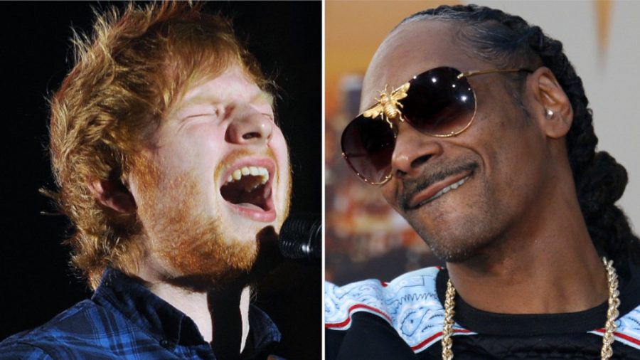 Ed Sheeran und Snoop Dogg rauchten zusammen Marihuana. (ili/spot)