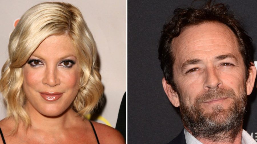 Tori Spelling und Luke Perry waren zusammen in "Beverly Hills, 90210" zu sehen. (hub/spot)