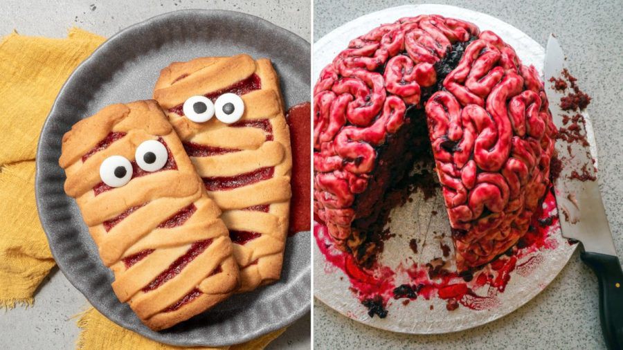Von Mumienkeksen bis blutigem Gehirnkuchen: Auf TikTok gibt es zahlreiche Halloween-Rezepte zum Gruseln. (ncz/spot)