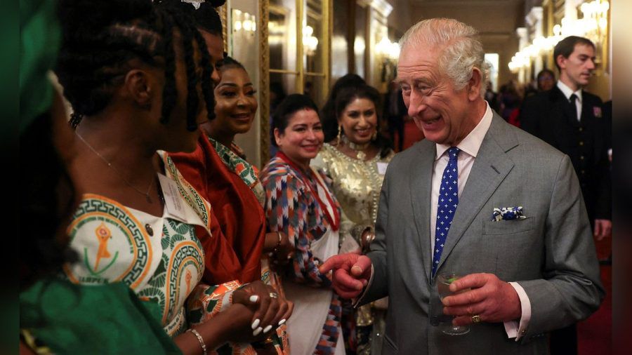 König Charles beim Empfang im Buckingham Palast. (jom/spot)