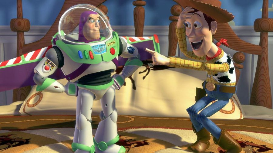 Die beiden Hauptfiguren Captain Buzz Lightyear und Sheriff Woody in "Toy Story". (juw/spot)