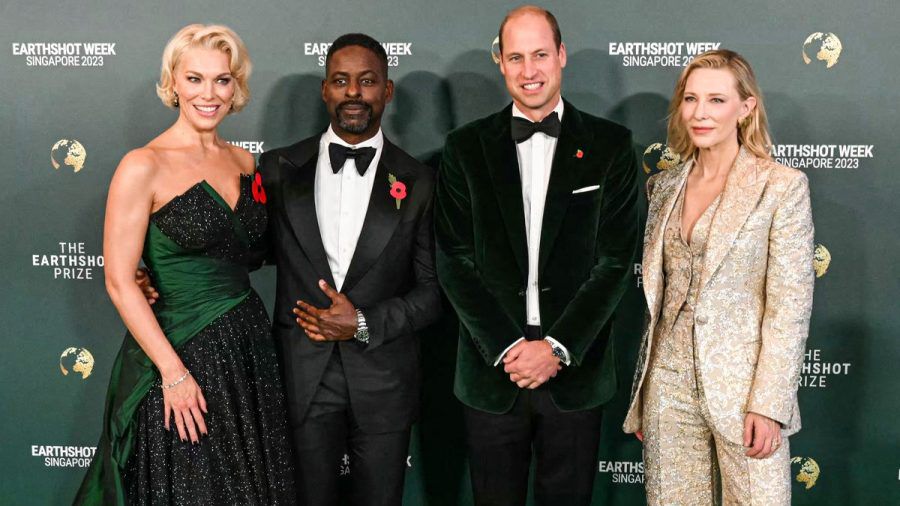 Hannah Waddingham, Sterling K. Brown, Prinz William und Cate Blanchett (v.l.) bei der Verleihung der Earthshot Prize Awards in Singapur. (eee/spot)