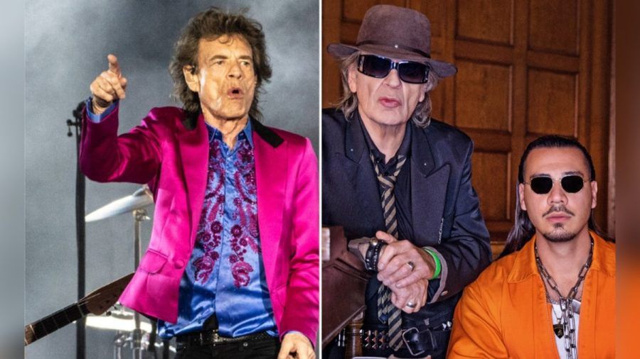 Mick Jagger, Udo Lindenberg und Apache 207 (v.l.) haben Grund zu feiern. (eee/spot)