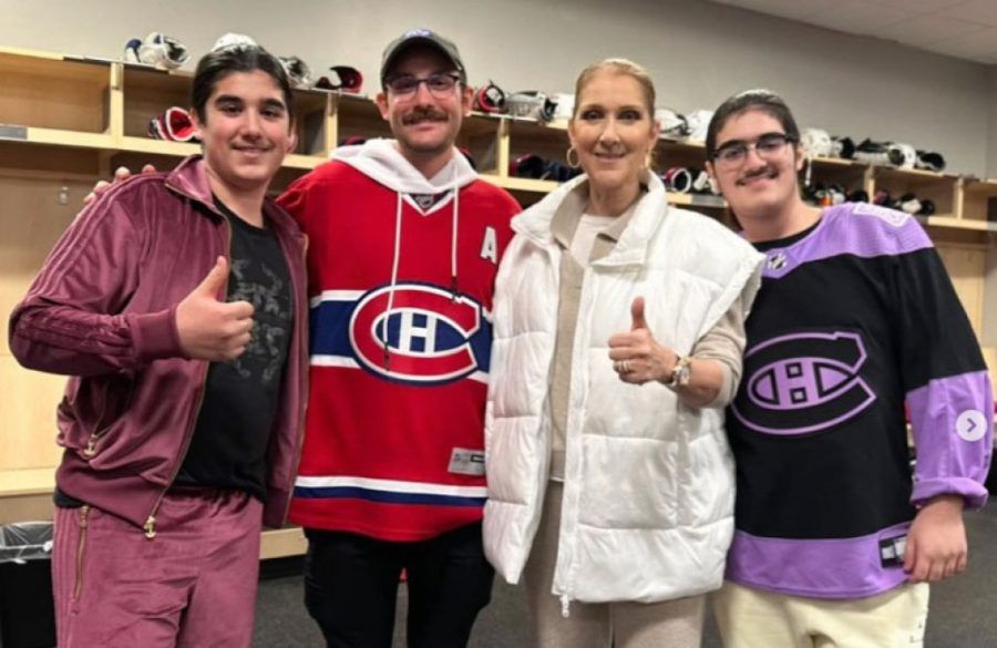 Celine Dion and Her Sons at the Ice Hockey - Instagram BangShowbiz