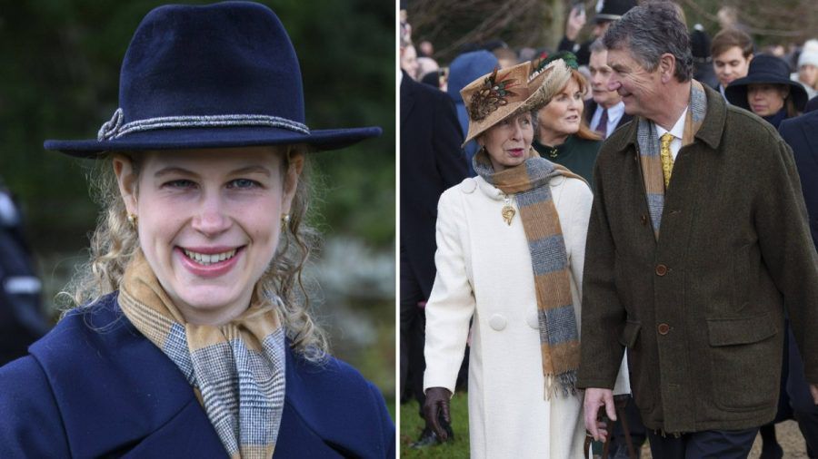 Lady Louise sowie Prinzessin Anne und ihr Ehemann erschienen mit den besonderen Schals zum Gottesdienst. (ili/spot)