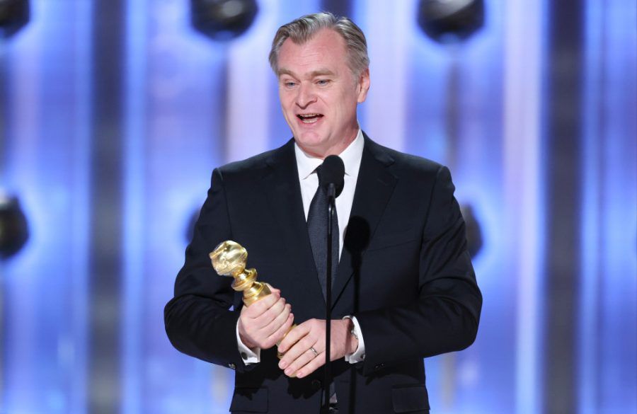 Christopher Nolan at 81st Annual Golden Globe Awards Jan 2024 - Getty BangShowbiz