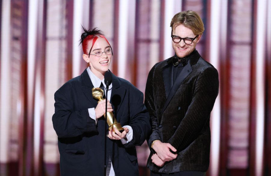 Billie and Finneas Eilish at 81st Annual Golden Globe Awards Jan 2024 - Getty BangShowbiz