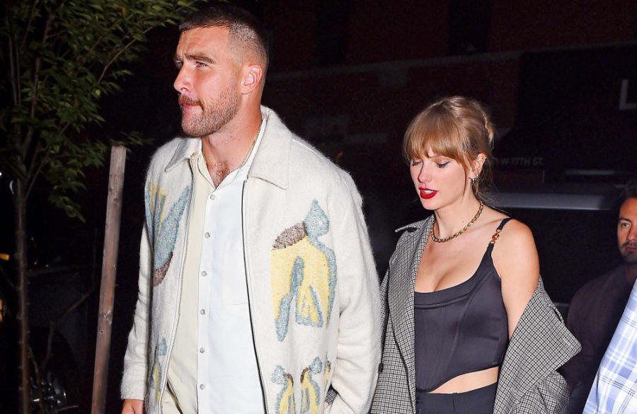 Taylor Swift with Travis Kelce at SNL Party NY Oct 2023 - Getty BangShowbiz