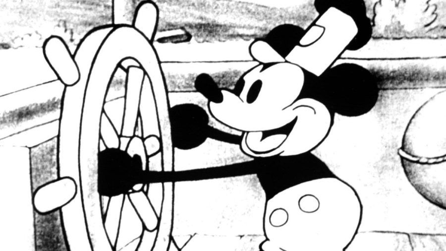 Micky Mouse im Zeichentrickfilm "Steamboat Willie" aus dem Jahr 1928. (lau/spot)