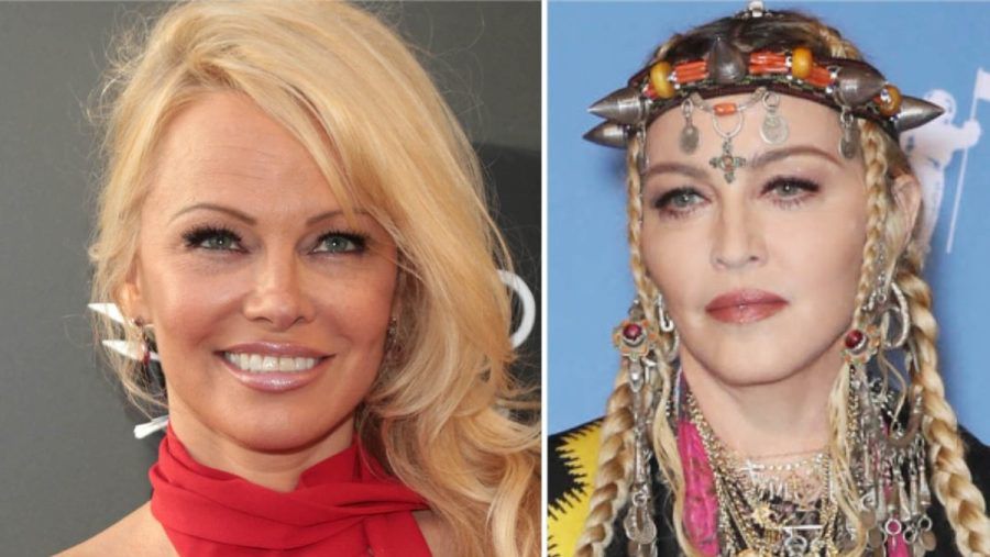 Pamela Anderson unterstützte Madonna während ihres Konzertes in Vancouver. (ae/spot)