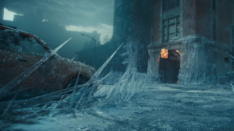 In Sony Pictures' "Ghostbusters: Frozen Empire" friert die Feuerwache der Geisterjäger in New York City ein. (hub/spot)