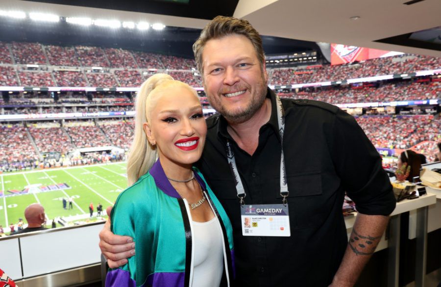 Gwen Stefani and Blake Shelton attend the Super Bowl LVIII 2024 - Getty BangShowbiz