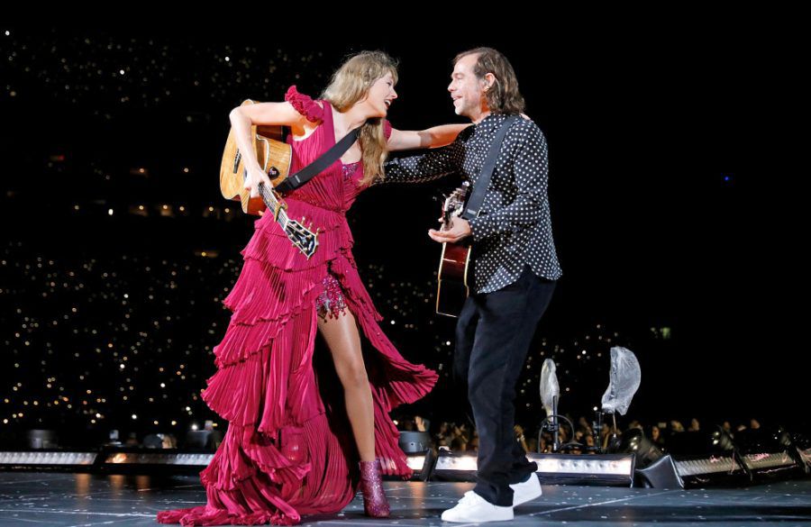Taylor Swift and Aaron Dessner - The Eras Tour - Raymond James Stadium - Tampa - APR 2023 - GETTY BangShowbiz