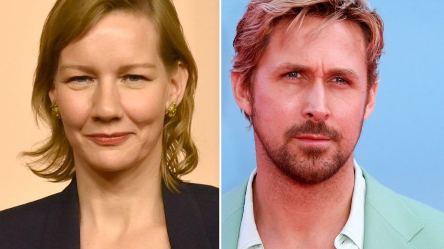Sandra Hüller und Ryan Gosling stehen gemeinsam vor der Kamera. (lau/spot)