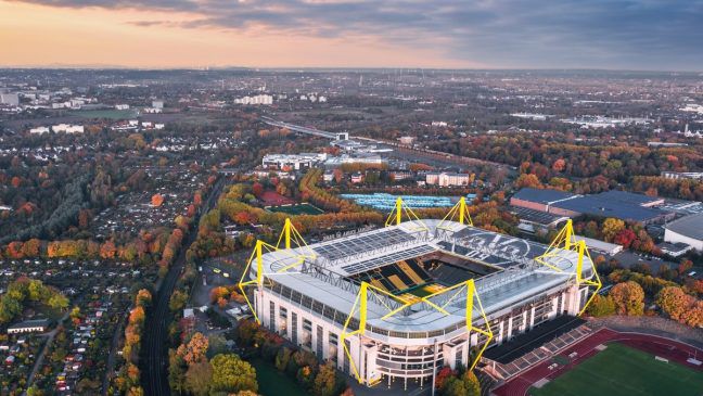 Der Signal Iduna Park in Dortmund, das ehemalige Westfalen-Stadion, ist einer der bedeutendsten Fußball-Tempel in Europa. (elm/spot)