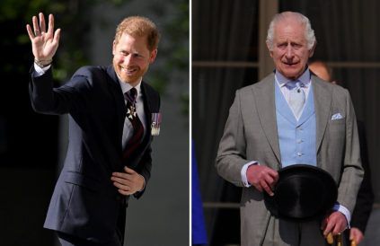 Prinz Harry zeigte sich strahlend vor der Kathedrale, König Charles empfing währenddessen Gäste im Buckingham Palast. (ncz/spot)