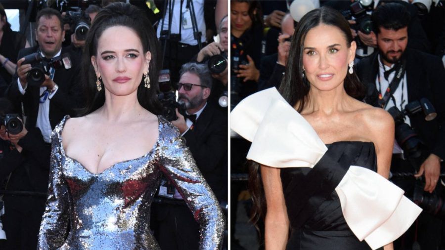 Eva Green (l.) bot einen statuenhaften Anblick, Demi Moore kam mit XXL-Schleife. (ae/spot)