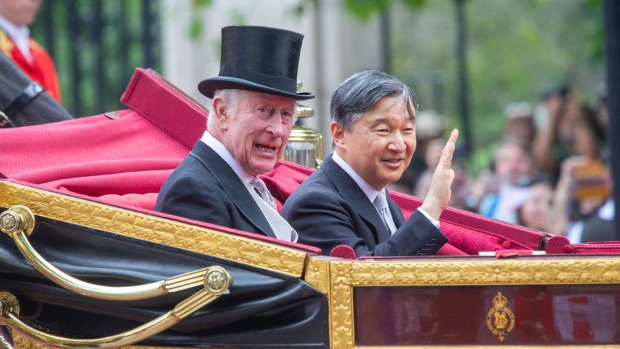 König Charles III. (l.) und Kaiser Naruhito am 25. Juni in London. (wue/spot)