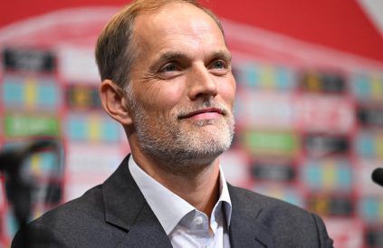 Thomas Tuchel bei seiner Vorstellung als England-Trainer. (lau/spot)