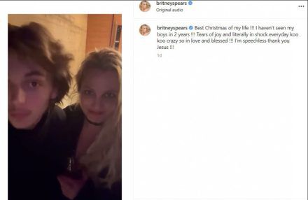 Britney Spears + Jayden - ONE USE - Instagram - Xmas 2024 BangShowbiz