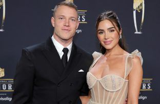 Christian McCaffrey and Olivia Culpo - February 2023 - Getty Images - Annual NFL Honors BangShowbiz