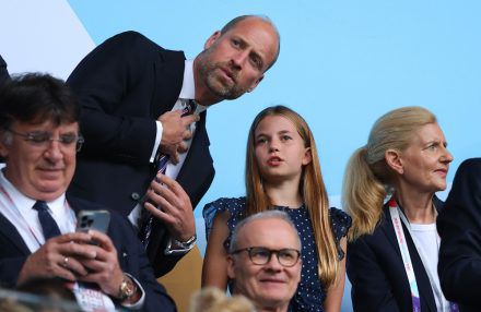 Prince William, Prince of Wales talks with Princess Charlotte - UEFA Women's EURO 2025 Final - Getty BangShowbiz