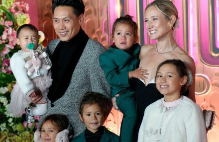 Jon M Chu, Kristin Hodge and children at Wicked For Good premiere - Avalon - November 2025 BangShowbiz